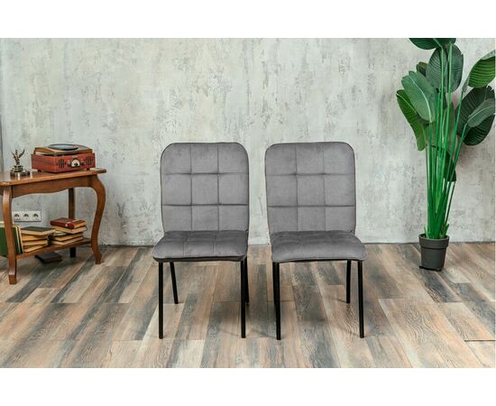 Кухонный стул SHADO София серый велюр, каркас черный, изображение 7 | Интернет магазин мебели и декора LifeDekor