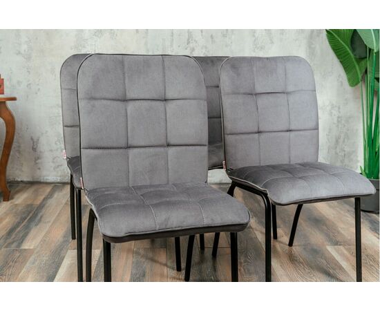 Кухонный стул SHADO София серый велюр, каркас черный, изображение 3 | Интернет магазин мебели и декора LifeDekor