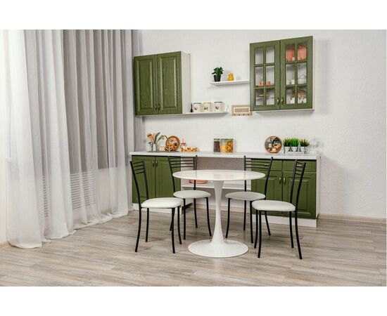 Стул для кухни SHADO Хлоя белый, каркас черный, изображение 2 | Интернет магазин мебели и декора LifeDekor