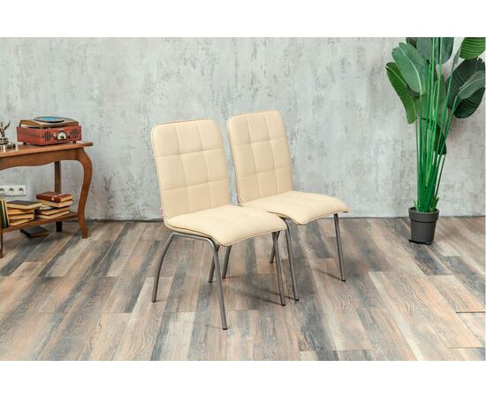 Кухонный стул SHADO София бежевый экокожа, каркас бриллиант, изображение 9 | Интернет магазин мебели и декора LifeDekor