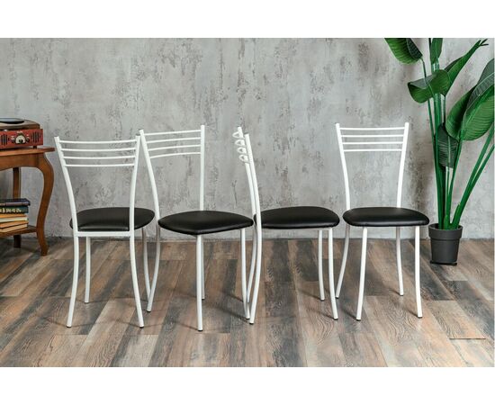 Стул для кухни SHADO Хлоя черный, каркас белый, изображение 6 | Интернет магазин мебели и декора LifeDekor