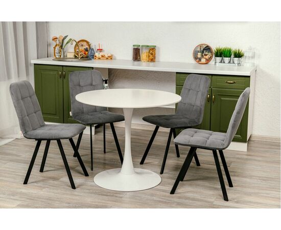 Стул мягкий SHADO Соната профиль серый велюр, черный каркас, изображение 3 | Интернет магазин мебели и декора LifeDekor