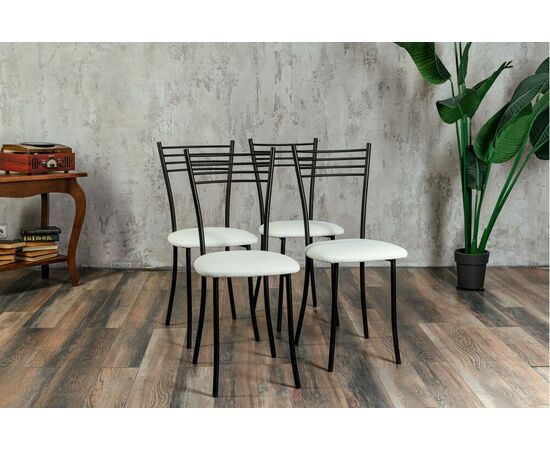 Стул для кухни SHADO Хлоя белый, каркас черный, изображение 4 | Интернет магазин мебели и декора LifeDekor