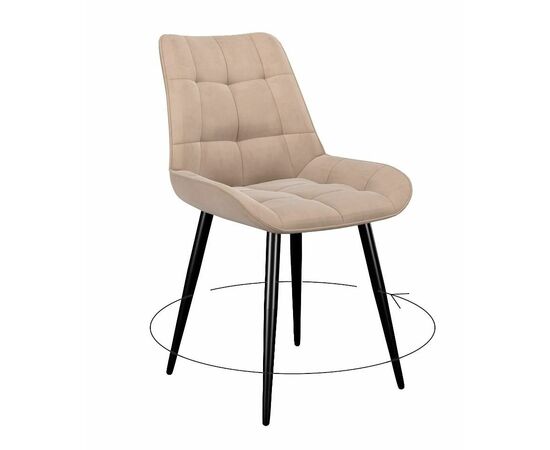 Стул DikLine 226 поворотный B03 BEIGE, ножки черные | Интернет магазин мебели и декора LifeDekor