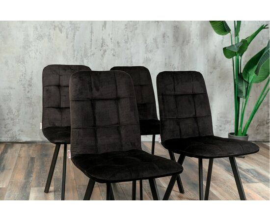 Стул мягкий SHADO Соната профиль черный велюр, черный каркас, изображение 5 | Интернет магазин мебели и декора LifeDekor