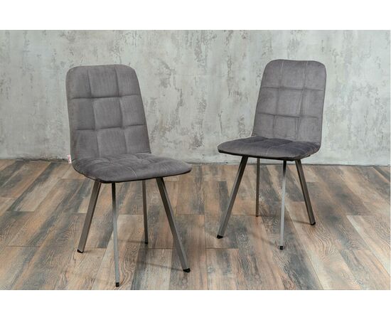 Стул мягкий SHADO Соната профиль серый велюр, каркас бриллант | Интернет магазин мебели и декора LifeDekor