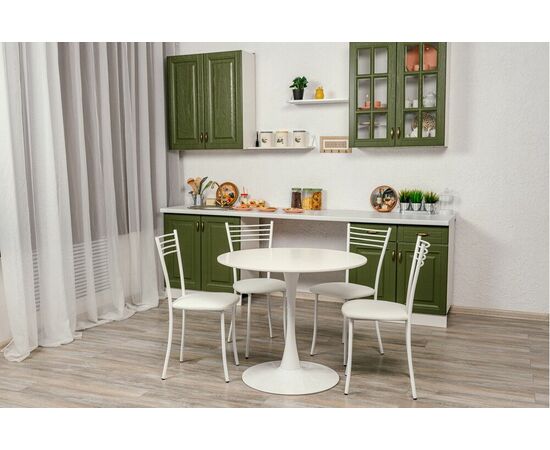 Стул для кухни SHADO Хлоя белый, каркас белый, изображение 2 | Интернет магазин мебели и декора LifeDekor