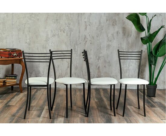 Стул для кухни SHADO Хлоя белый, каркас черный, изображение 6 | Интернет магазин мебели и декора LifeDekor