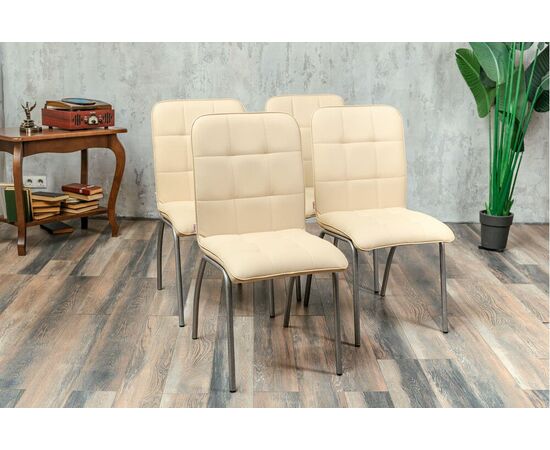 Кухонный стул SHADO София бежевый экокожа, каркас бриллиант, изображение 2 | Интернет магазин мебели и декора LifeDekor