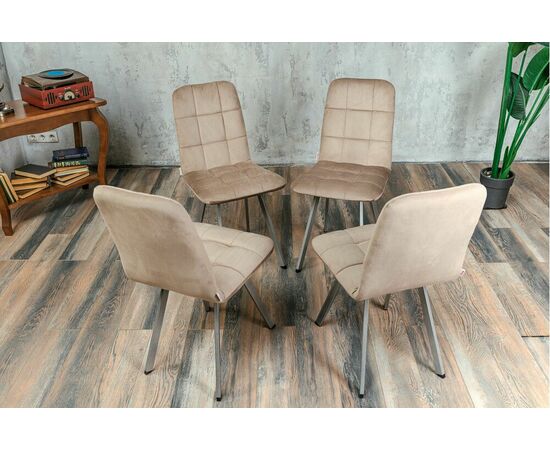 Стул мягкий SHADO Соната профиль бежевый велюр, каркас бриллант, изображение 8 | Интернет магазин мебели и декора LifeDekor