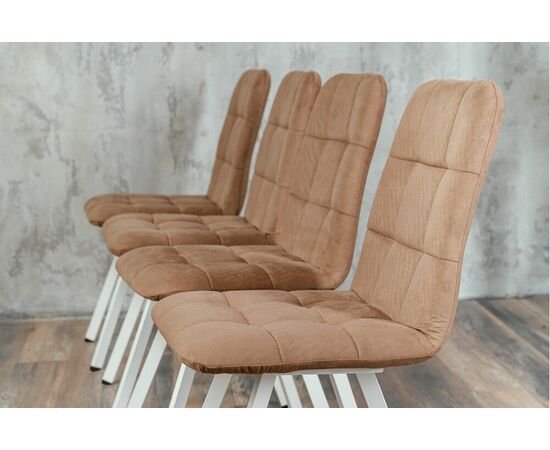 Стул мягкий SHADO Соната профиль бежевый велюр, белый каркас, изображение 8 | Интернет магазин мебели и декора LifeDekor