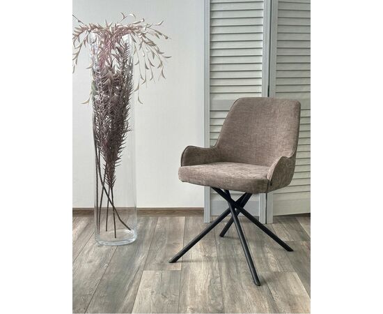 Стул ЛУИДЖИ ДАНС 180 град. поворотный, NORDIC 35 Серо-коричневый / Черный каркас, M-City | Интернет магазин мебели и декора LifeDekor