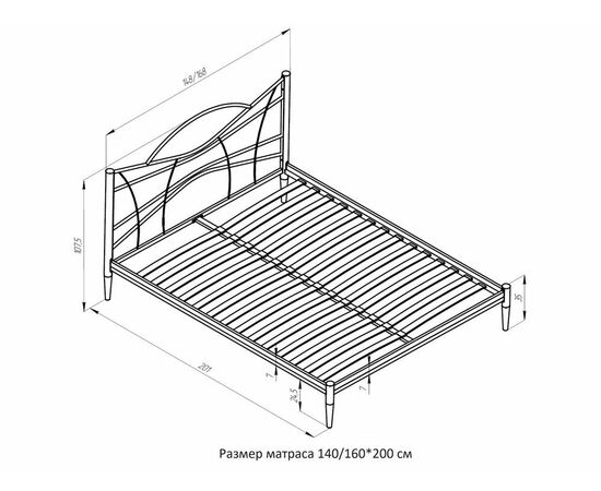 Кровать КМД 27 НОРИ 140 белый, изображение 3 | Интернет магазин мебели и декора LifeDekor