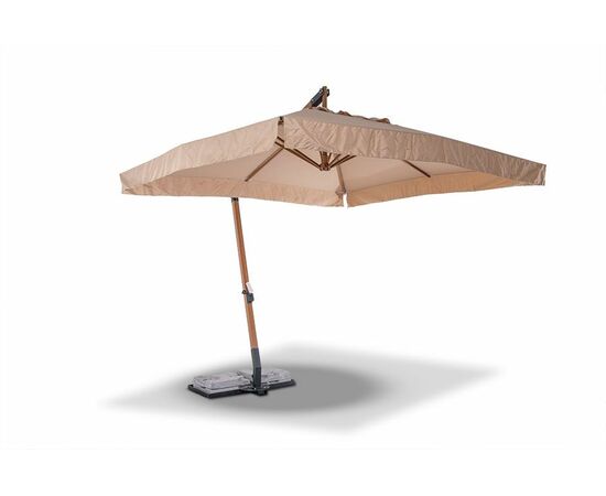"Корсика" зонт уличный 3х3м на боковой алюминиевой опоре, цвет под дерево, изображение 3 | Интернет магазин мебели и декора LifeDekor
