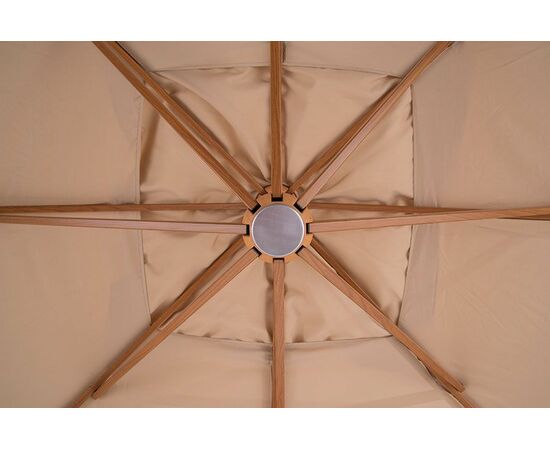 "Корсика" зонт уличный 3х3м на боковой алюминиевой опоре, цвет под дерево, изображение 8 | Интернет магазин мебели и декора LifeDekor
