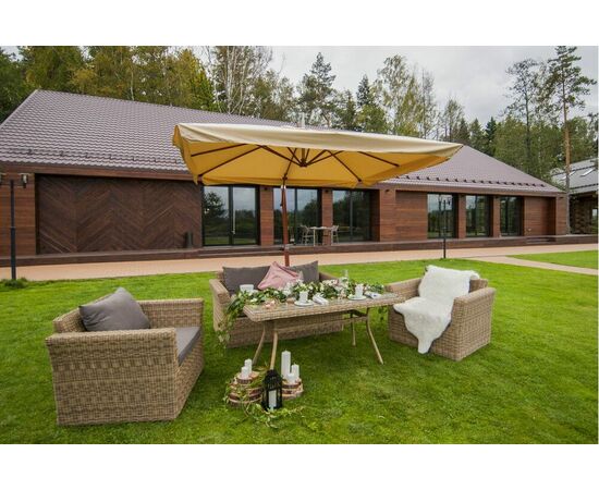 "Корсика" зонт уличный 3х3м на боковой алюминиевой опоре, цвет под дерево, изображение 14 | Интернет магазин мебели и декора LifeDekor