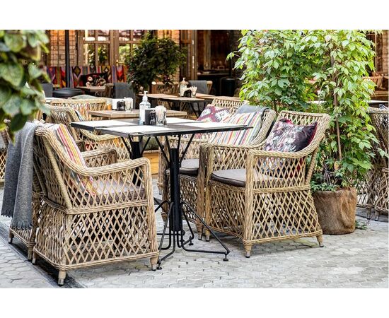 "Латте" плетеное кресло из искусственного ротанга, цвет соломенный, изображение 36 | Интернет магазин мебели и декора LifeDekor