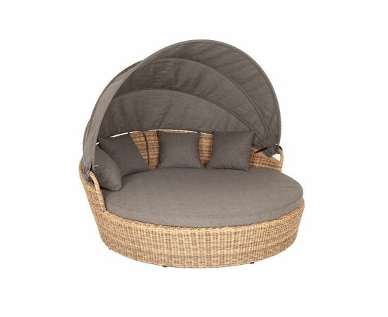 "Стильяно" плетеная кровать круглая, цвет соломенный, изображение 2 | Интернет магазин мебели и декора LifeDekor