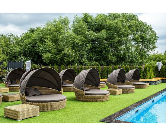 "Стильяно" плетеная кровать круглая, цвет соломенный, изображение 26 | Интернет магазин мебели и декора LifeDekor