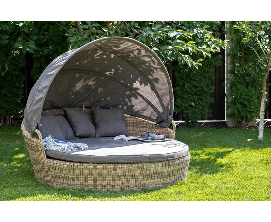 "Стильяно" плетеная кровать круглая, цвет соломенный, изображение 30 | Интернет магазин мебели и декора LifeDekor