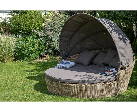 "Стильяно" плетеная кровать круглая, цвет соломенный, изображение 36 | Интернет магазин мебели и декора LifeDekor