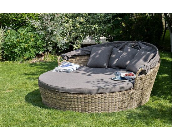 "Стильяно" плетеная кровать круглая, цвет соломенный, изображение 46 | Интернет магазин мебели и декора LifeDekor