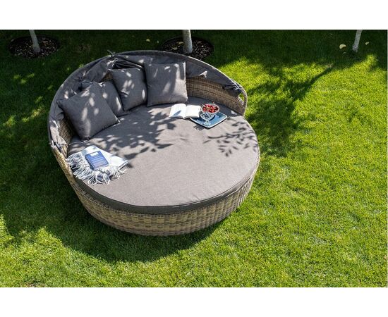 "Стильяно" плетеная кровать круглая, цвет соломенный, изображение 48 | Интернет магазин мебели и декора LifeDekor