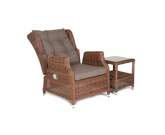 "Форио" кресло раскладное плетеное, цвет коричневый, изображение 6 | Интернет магазин мебели и декора LifeDekor