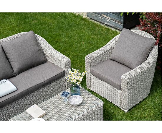 "Кон Панна" кресло из искусственного ротанга, цвет бежевый, изображение 3 | Интернет магазин мебели и декора LifeDekor