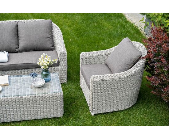 "Кон Панна" кресло из искусственного ротанга, цвет бежевый, изображение 4 | Интернет магазин мебели и декора LifeDekor