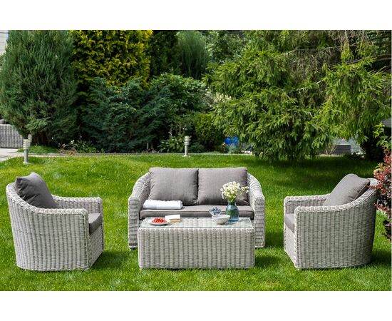 "Кон Панна" кресло из искусственного ротанга, цвет бежевый, изображение 7 | Интернет магазин мебели и декора LifeDekor