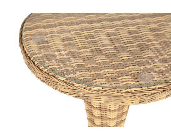 "Леванте" стол круглый из искусственного ротанга, цвет соломенный, изображение 3 | Интернет магазин мебели и декора LifeDekor