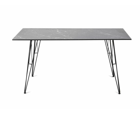 "Руссо" обеденный стол из HPL 150х80см, цвет "черный мрамор" | Интернет магазин мебели и декора LifeDekor