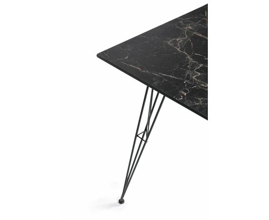 "Руссо" обеденный стол из HPL 150х80см, цвет "черный мрамор", изображение 2 | Интернет магазин мебели и декора LifeDekor