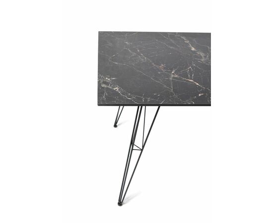 "Руссо" обеденный стол из HPL 150х80см, цвет "черный мрамор", изображение 3 | Интернет магазин мебели и декора LifeDekor