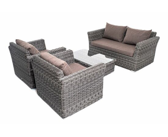 "Капучино Сингл" лаунж-зона из искусственного ротанга, цвет графит, изображение 2 | Интернет магазин мебели и декора LifeDekor