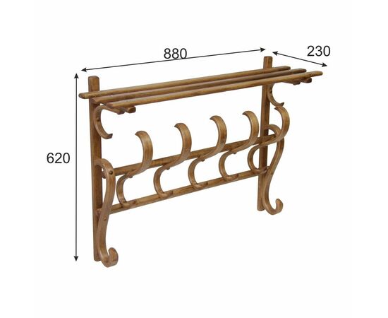 Вешалка настенная В 7Н светло-коричневый | Интернет магазин мебели и декора LifeDekor
