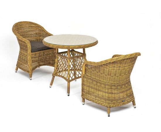 "Эспрессо–80 R" обеденная группа плетеная, цвет соломенный | Интернет магазин мебели и декора LifeDekor