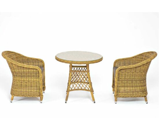 "Эспрессо–80 R" обеденная группа плетеная, цвет соломенный, изображение 3 | Интернет магазин мебели и декора LifeDekor