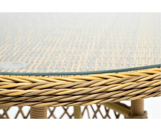 "Эспрессо" плетеный круглый стол, диаметр 80 см, цвет соломенный, изображение 3 | Интернет магазин мебели и декора LifeDekor