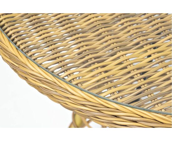 "Эспрессо" плетеный круглый стол, диаметр 80 см, цвет соломенный, изображение 4 | Интернет магазин мебели и декора LifeDekor