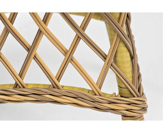 "Эспрессо" плетеный круглый стол, диаметр 80 см, цвет соломенный, изображение 6 | Интернет магазин мебели и декора LifeDekor