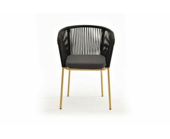 "Канны" диван модульный плетеный из роупа, каркас алюминий белый, роуп светло-серый круглый, ткань светло-серая, изображение 3 | Интернет магазин мебели и декора LifeDekor