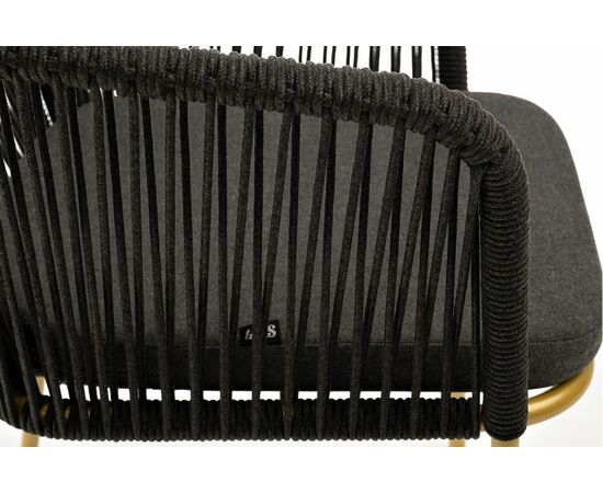 "Канны" диван модульный плетеный из роупа, каркас алюминий белый, роуп светло-серый круглый, ткань светло-серая, изображение 5 | Интернет магазин мебели и декора LifeDekor