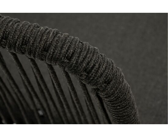 "Канны" диван модульный плетеный из роупа, каркас алюминий белый, роуп светло-серый круглый, ткань светло-серая, изображение 6 | Интернет магазин мебели и декора LifeDekor