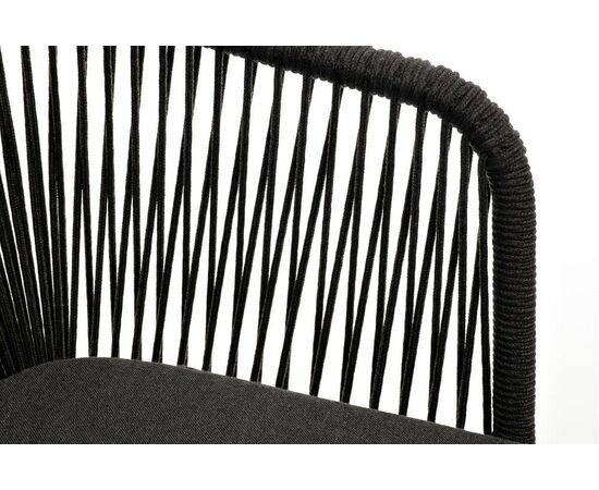 "Канны" диван модульный плетеный из роупа, каркас алюминий белый, роуп светло-серый круглый, ткань светло-серая, изображение 7 | Интернет магазин мебели и декора LifeDekor