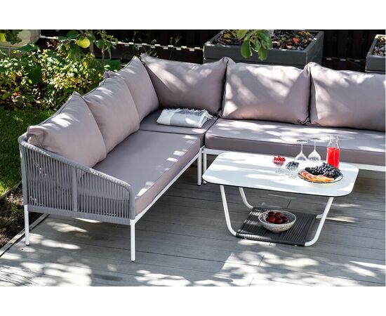 "Канны" модульная угловая лаунж-зона из роупа (веревки), цвет светло-серый, изображение 8 | Интернет магазин мебели и декора LifeDekor