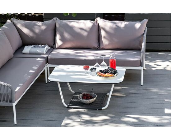 "Канны" модульная угловая лаунж-зона из роупа (веревки), цвет светло-серый, изображение 9 | Интернет магазин мебели и декора LifeDekor