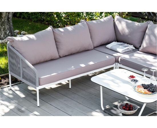 "Канны" модульная угловая лаунж-зона из роупа (веревки), цвет светло-серый, изображение 14 | Интернет магазин мебели и декора LifeDekor