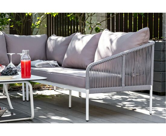 "Канны" модульная угловая лаунж-зона из роупа (веревки), цвет светло-серый, изображение 15 | Интернет магазин мебели и декора LifeDekor